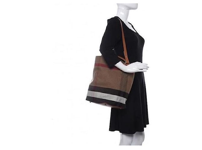 Burberry Borsa hobo media Ashby in tela Mega Check gialla/beige Giallo - vista 3