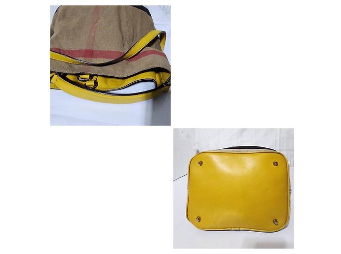 Burberry Borsa hobo media Ashby in tela Mega Check gialla/beige Giallo - vista 5