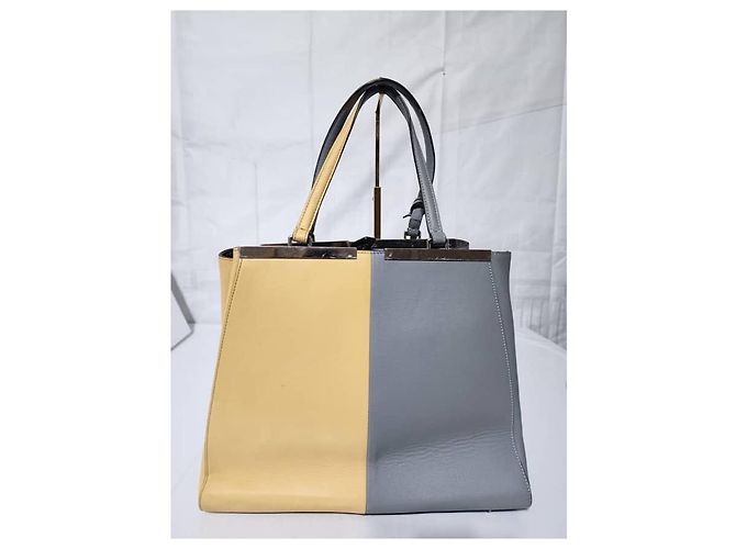 FENDI Vitello Elite Bi Color 3Jours Tote Silber Grau/Gelb - Ansicht 10