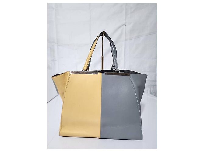 FENDI Vitello Elite Bi Color 3Jours Tote Silber Grau/Gelb - Ansicht 11