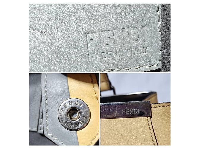 FENDI Vitello Elite Bi Color 3Jours Tote Silber Grau/Gelb - Ansicht 15
