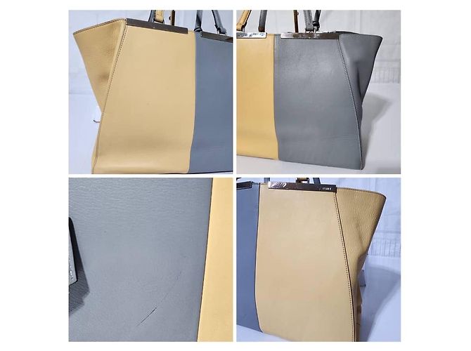 FENDI Vitello Elite Bi Color 3Jours Tote Silber Grau/Gelb - Ansicht 16