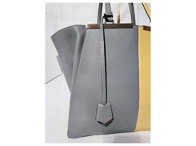 FENDI Vitello Elite Bi Color 3Jours Tote Silber Grau/Gelb - Ansicht 8