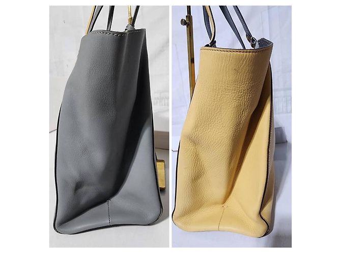 FENDI Vitello Elite Bi Color 3Jours Tote Silber Grau/Gelb - Ansicht 9