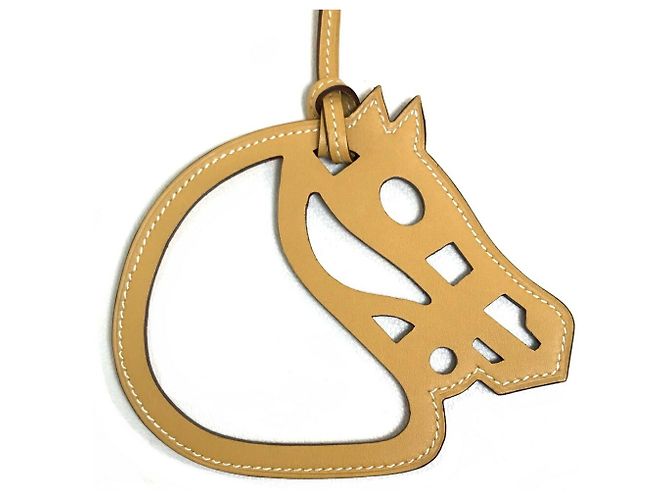 Charm in pelle di cavallo Paddock Petite H di Hermès Beige - vista 2