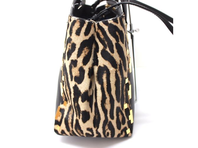 Borsa a mano leopardata Jimmy Choo Marrone Nero - vista 2