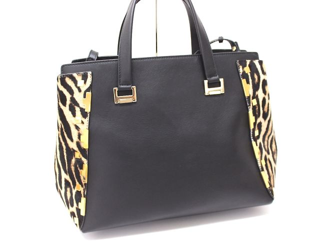 Borsa a mano leopardata Jimmy Choo Marrone Nero - vista 3