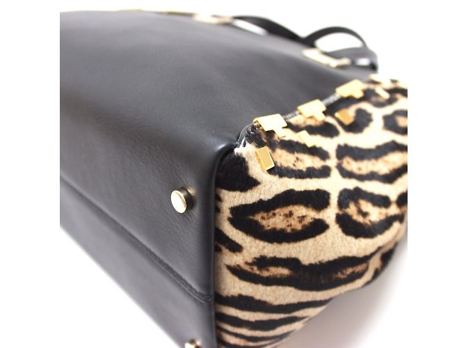 Borsa a mano leopardata Jimmy Choo Marrone Nero - vista 5