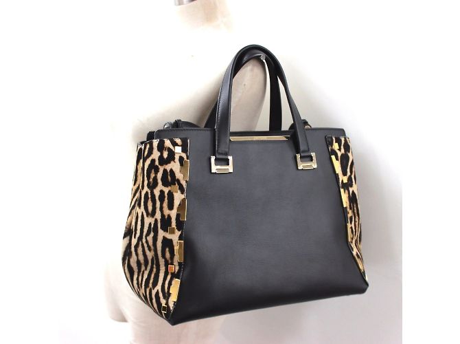 Borsa a mano leopardata Jimmy Choo Marrone Nero - vista 8