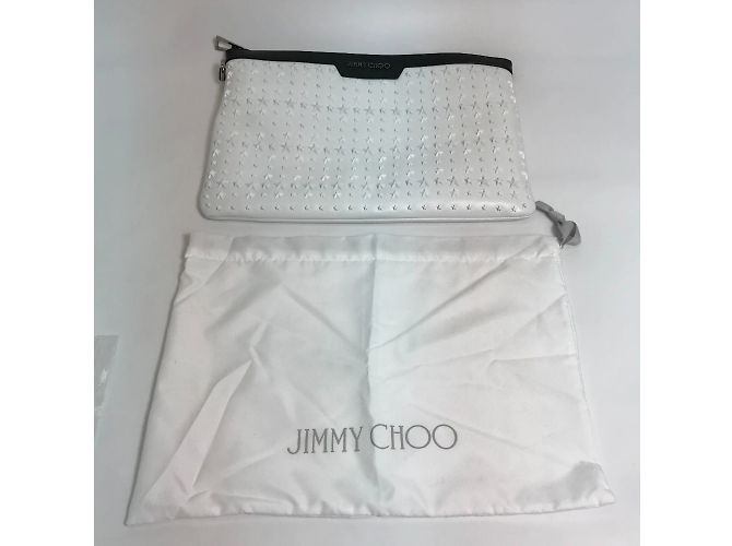 Borsa Clutch DEREK con Stelle Jimmy Choo Nero Bianco - vista 12