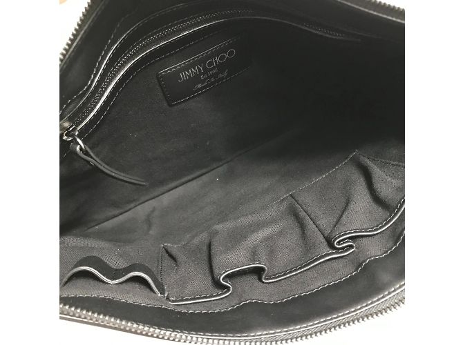 Borsa Clutch DEREK con Stelle Jimmy Choo Nero Bianco - vista 8