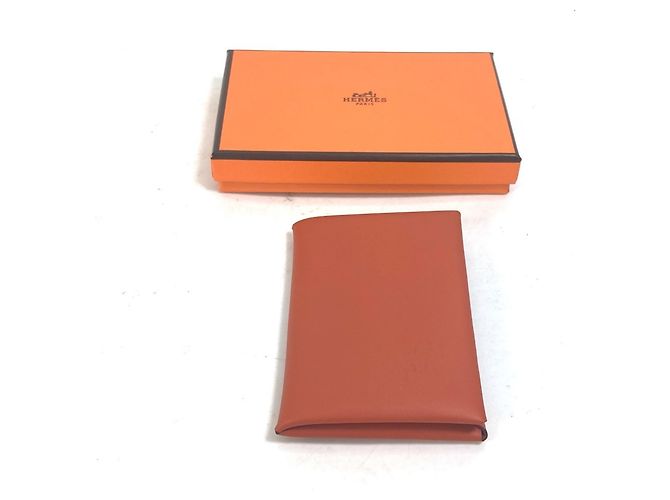 Hermès Estuche para tarjetas de visita de cuero Swift naranja Hermes - vista 10