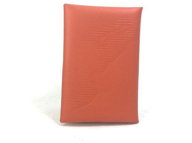 Hermès Estuche para tarjetas de visita de cuero Swift naranja Hermes - vista 2