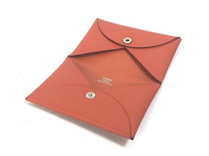Hermès Estuche para tarjetas de visita de cuero Swift naranja Hermes - vista 7