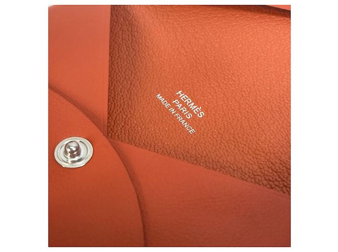 Hermès Estuche para tarjetas de visita de cuero Swift naranja Hermes - vista 8