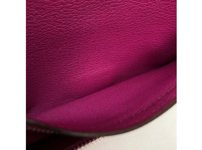 Hermès Bearn Soufflet Diamond Bi-Fold Langbörse Fuschia - Ansicht 13