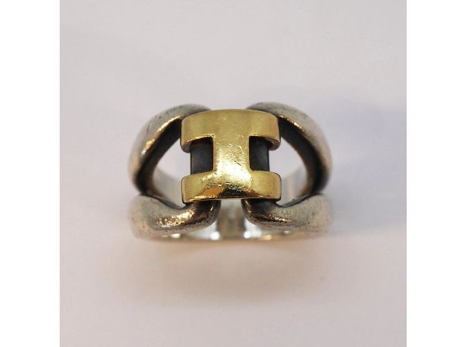 Ring Hermès Anello da uomo Hermes in argento e oro giallo - vista 2