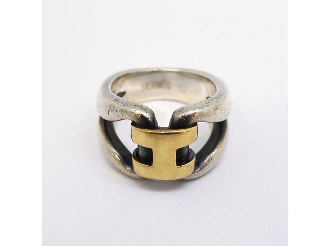 Ring Hermès Anello da uomo Hermes in argento e oro giallo - vista 3