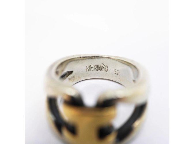 Ring Hermès Anello da uomo Hermes in argento e oro giallo - vista 4