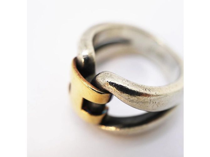 Ring Hermès Anello da uomo Hermes in argento e oro giallo - vista 6