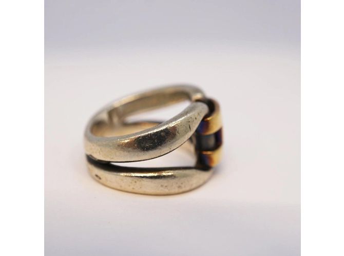 Ring Hermès Anello da uomo Hermes in argento e oro giallo - vista 8