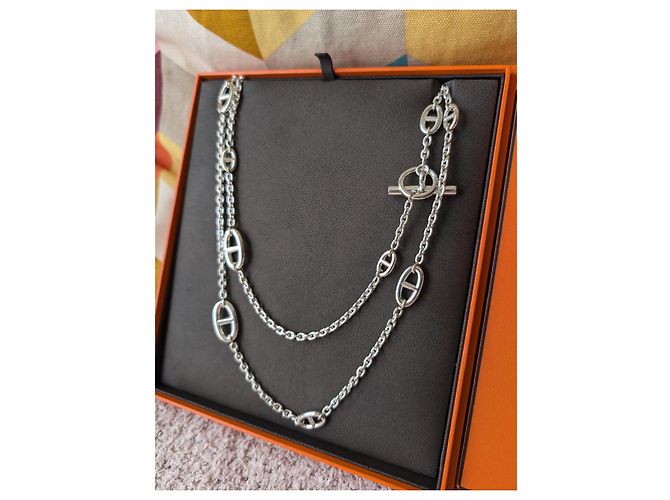 Hermès Collana Farandole di 120 cm in argento sterling 925 con scatola Silver hardware - vista 18