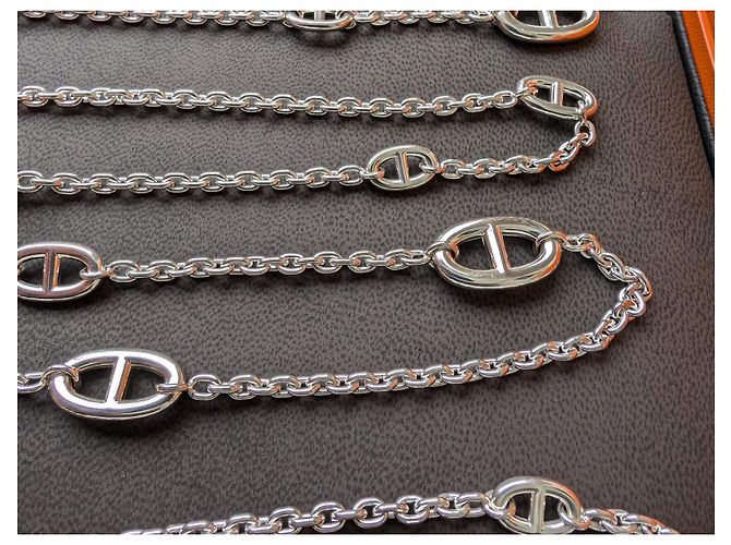 Hermès Collana Farandole di 120 cm in argento sterling 925 con scatola Silver hardware - vista 7