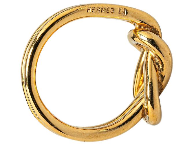 Ring Anello per sciarpa a nodo placcato oro Hermès D'oro - vista 4