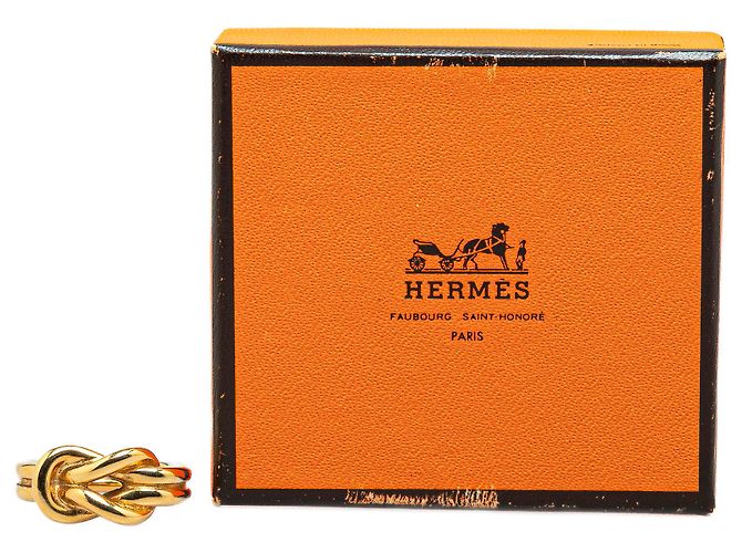 Ring Anello per sciarpa a nodo placcato oro Hermès D'oro - vista 5