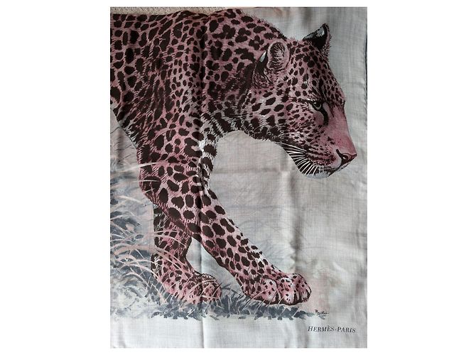 Hermès Sciarpa Quadrata Panthera Pardus Cashmere 140 Robert Dallet Multicolore - vista 7
