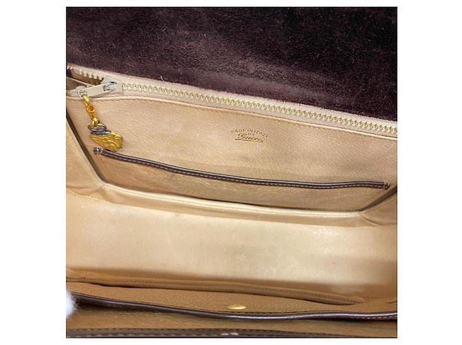 Borsa in suede marrone Gucci - vista 4