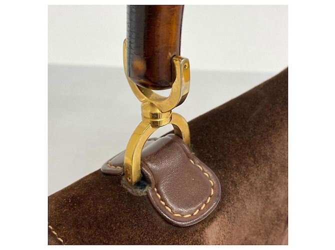 Borsa in suede marrone Gucci - vista 6