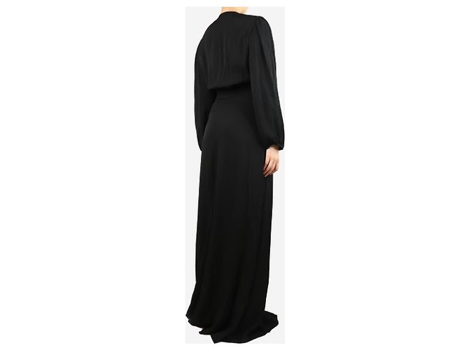Chloé Schwarzes Maxikleid mit V-Ausschnitt und Schmuck - Größe UK 10 - Ansicht 2