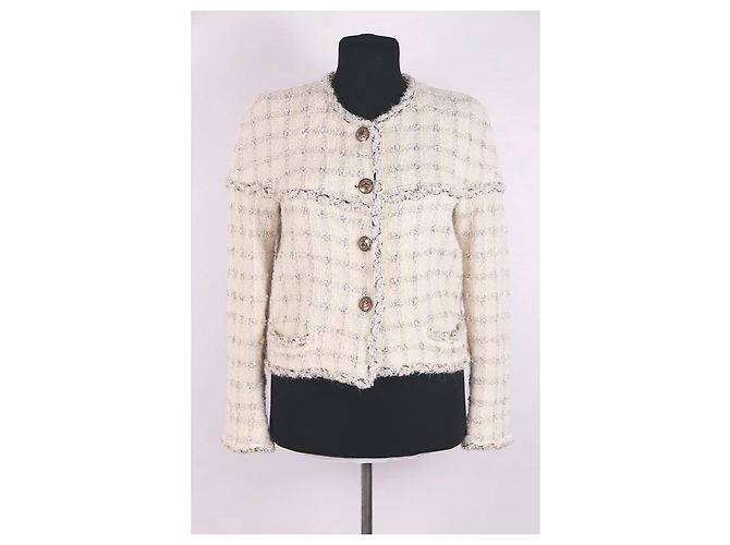 Chanel Chaqueta de tweed con ribete de 9K$ Crudo - vista 2