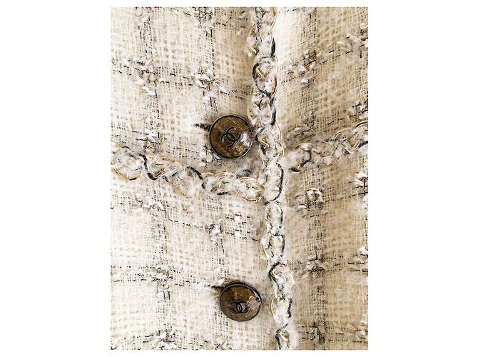 Chanel Chaqueta de tweed con ribete de 9K$ Crudo - vista 4