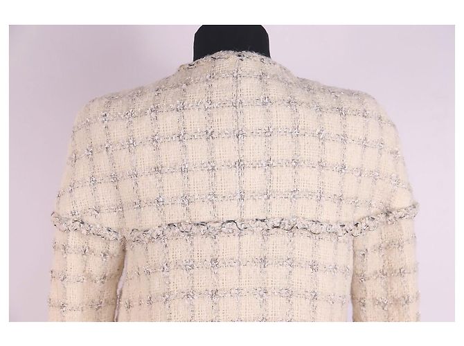 Chanel Chaqueta de tweed con ribete de 9K$ Crudo - vista 8