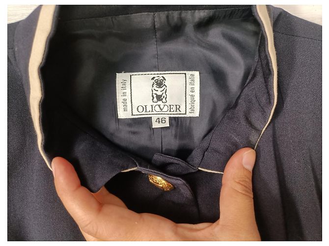 Valentino Garavani Giacca lunga blu navy Oliver di Valentino - vista 3