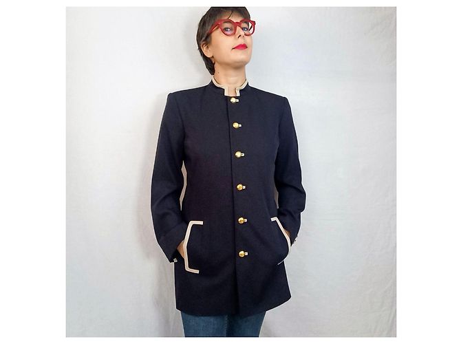 Valentino Garavani Giacca lunga blu navy Oliver di Valentino - vista 4