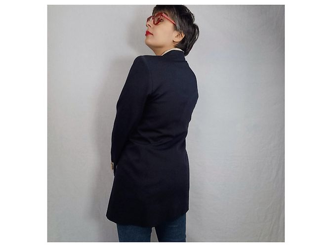 Valentino Garavani Giacca lunga blu navy Oliver di Valentino - vista 7
