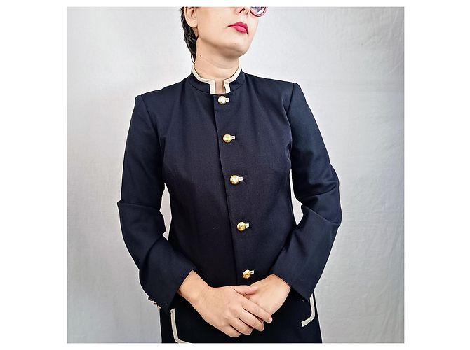 Valentino Garavani Giacca lunga blu navy Oliver di Valentino - vista 8