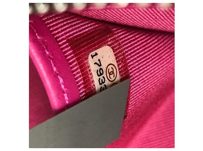 Cartera larga de cuero caviar rosa Chanel - vista 10