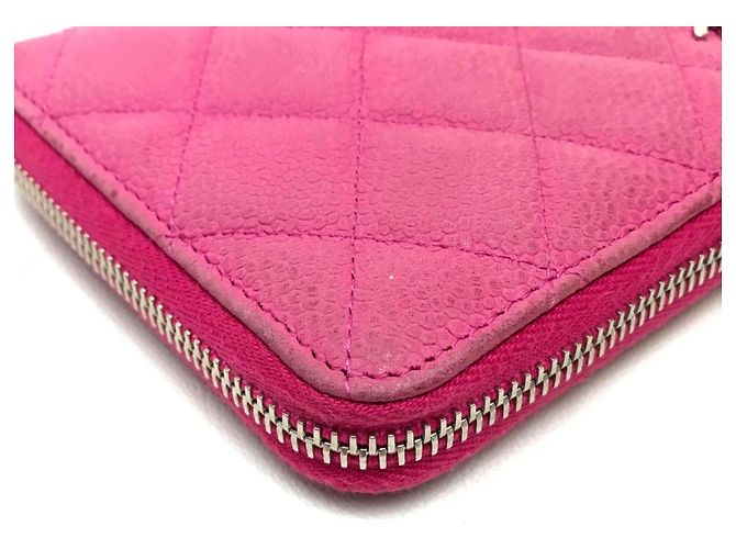 Cartera larga de cuero caviar rosa Chanel - vista 3