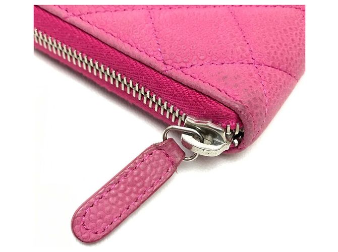 Cartera larga de cuero caviar rosa Chanel - vista 5