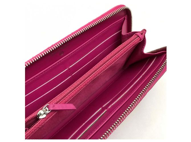 Cartera larga de cuero caviar rosa Chanel - vista 7