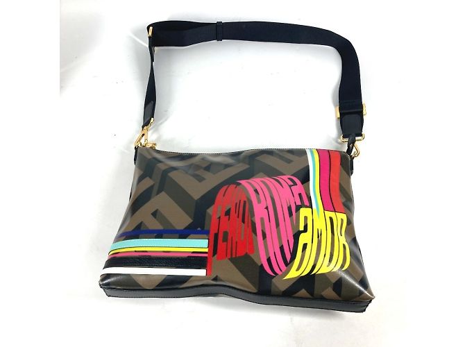 Bolso de hombro multicolor arcoíris Fendi 7V70 Castaño - vista 6