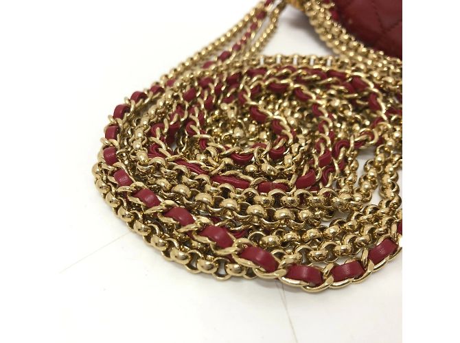 Borsa a spalla Chanel Coco Mark Matelassé 3 catene Rosso - vista 10