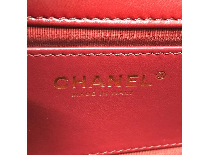 Borsa a spalla Chanel Coco Mark Matelassé 3 catene Rosso - vista 6