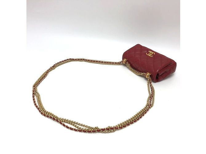 Borsa a spalla Chanel Coco Mark Matelassé 3 catene Rosso - vista 9