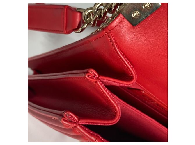 Borsa a spalla Chanel Boy Pochette in pelle rossa Rosso - vista 14