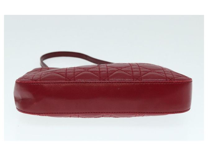 Christian Dior Pochette Accessorio Canage in Pelle Rossa Oro Auth ep5334 Rosso D'oro - vista 10
